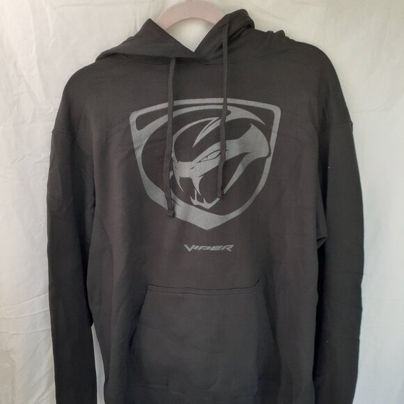 New Large Dodge Viper Logo Black Pullover Hoodie - Picture 2 of 6